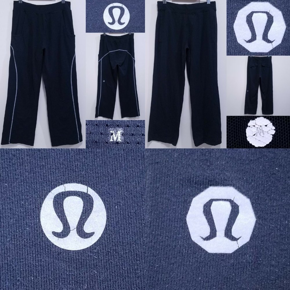 2 Lululemon Black Yoga Pants Size 8 Medium Straight Leg Men's Womans 30" Inseam